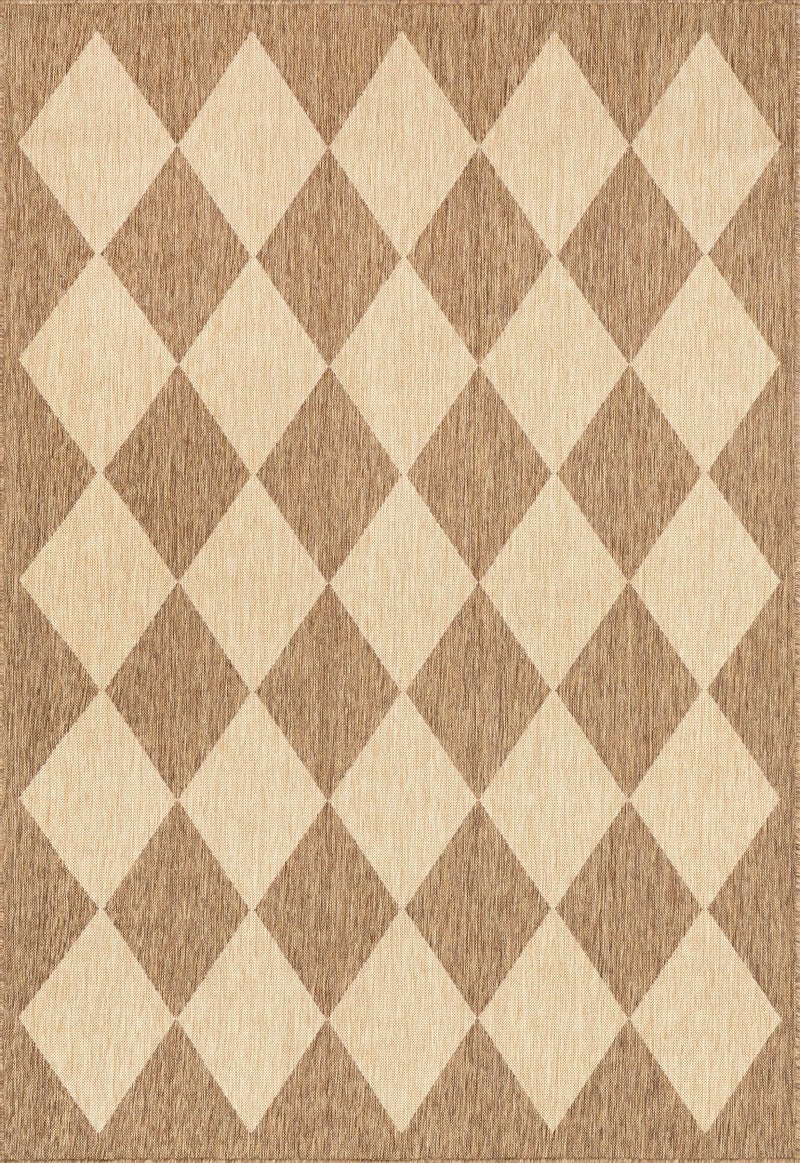 nuLOOM Outdoor Performance Collection Sabina Brown/Ivory, 6'7" x 9', Soft, High Traffic, Stain Resistant, Easy Clean, Durable Area Rug for Indoor/Outdoor Patio, Deck, Porch, Garden, Courtyard - Image 2
