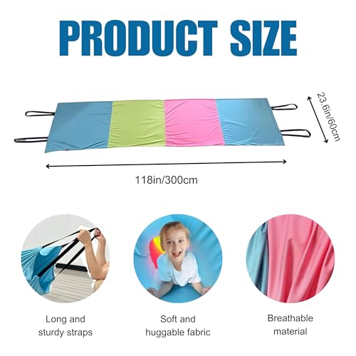 lukidoki Sensory Compression Tunnel for Kids Play with Autism ADHD SPD CPC Certification 10ft Crawl Resistance Tunnel Perfect for Toddler Ideal for Home School Help Children Calm Relax Reduce Anxiety - Image 5