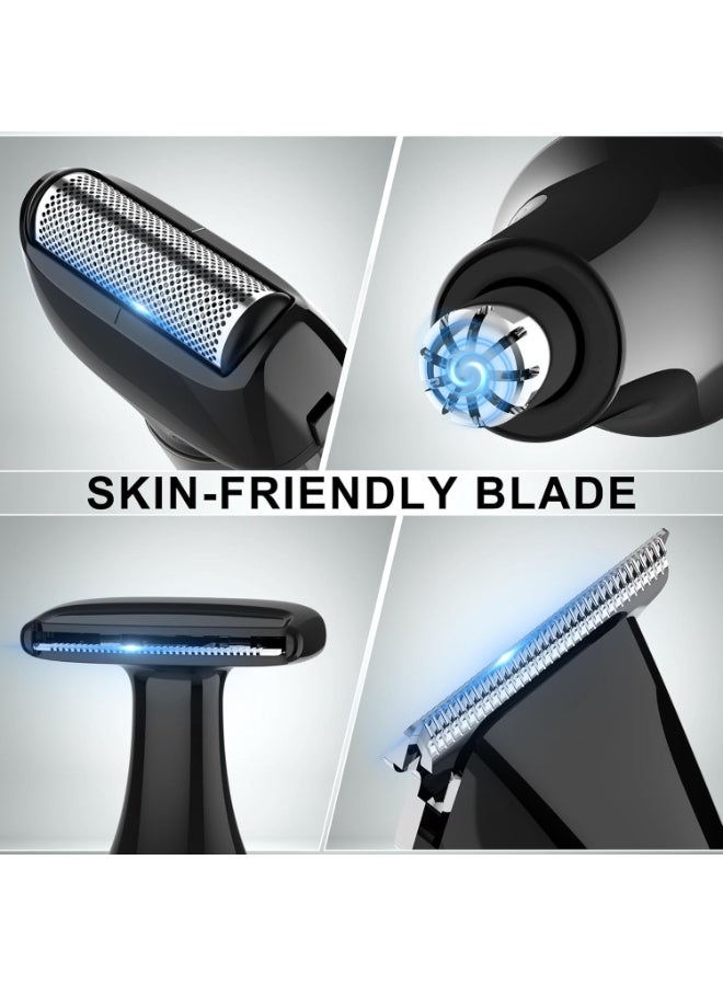 عام ترقية للرجال الكهربائي الخلفي خلفي الجسم مجموعة أدوات تجميع الجسم الوجه ، الذراع ، لحية الذقن القطع الشعر اللاسلكية مع شاشة LED مقاوم للماء. - Image 2