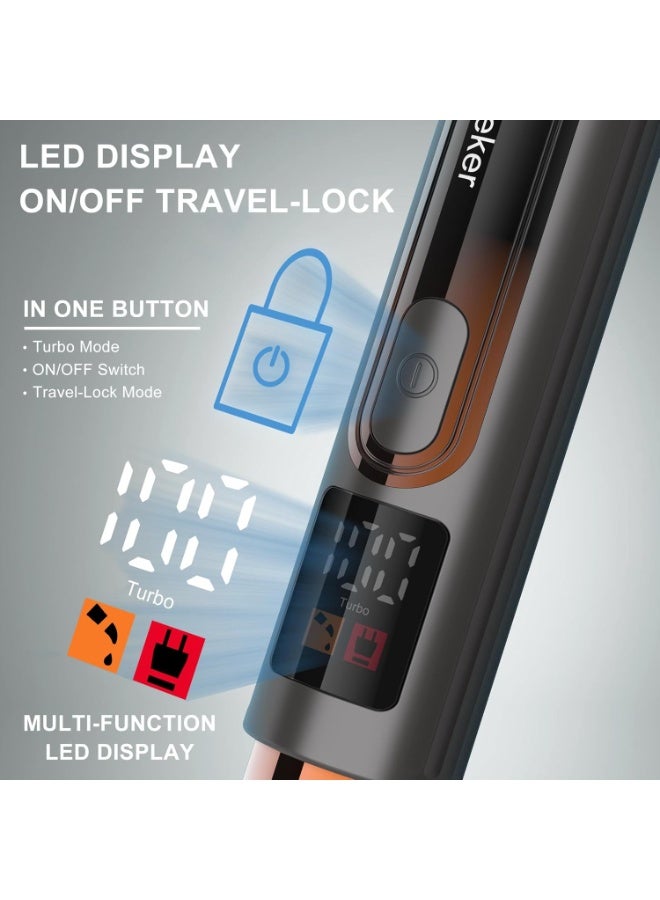 عام ترقية للرجال الكهربائي الخلفي خلفي الجسم مجموعة أدوات تجميع الجسم الوجه ، الذراع ، لحية الذقن القطع الشعر اللاسلكية مع شاشة LED مقاوم للماء. - Image 5