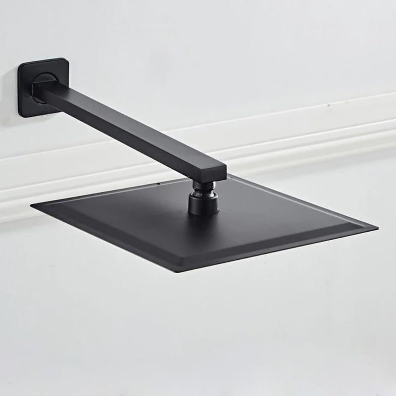 ZAP دش علوي مثبت على الحائط مربع أسود دوار 360 درجة من الفولاذ المقاوم للصدأ | فوهة سيليكون مضادة للميكروبات | رفيع للغاية وخفيف الوزن فقط دش علوي (6 بوصة، رأس دش فقط) - Image 3