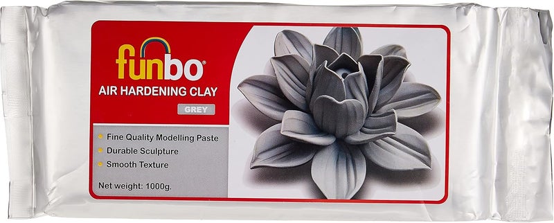Funbo Air Hardening Clay 1000g Grey - Image 1