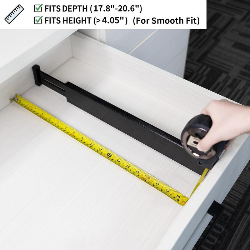 Utoplike Adjustable Bamboo Kitchen Drawer Divider - Black Utensil Organizer (4 Pack) - Image 5