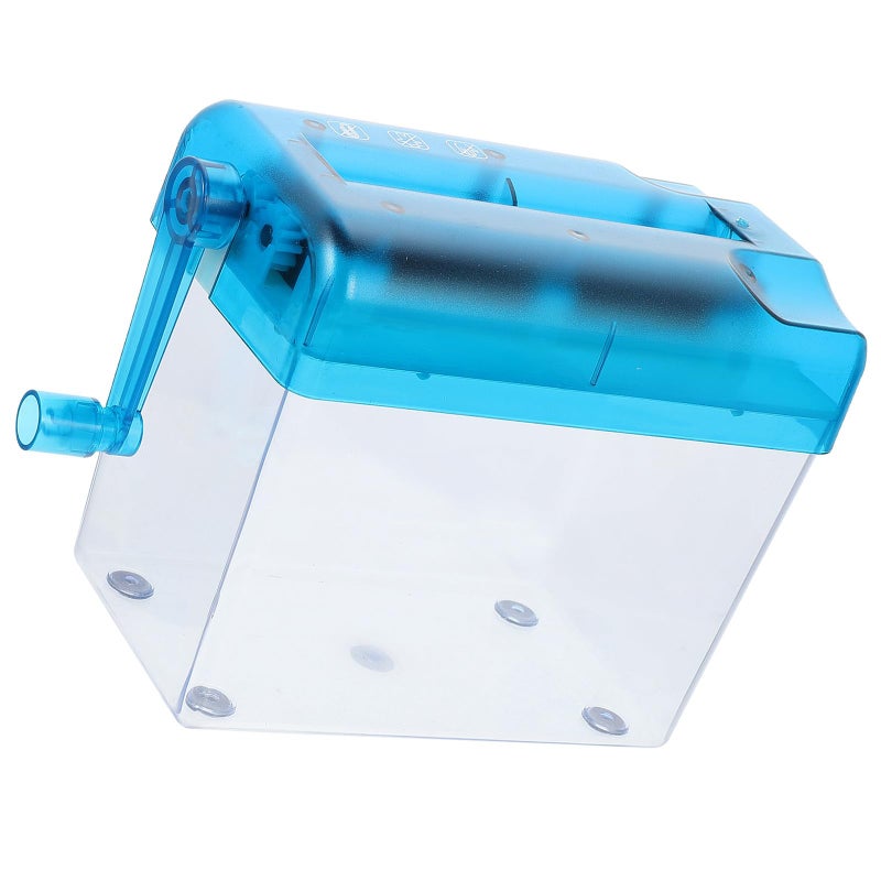 Blue Desktop Paper Shredder Mini Manual A6 Portable for Home and Office Use - Image 2