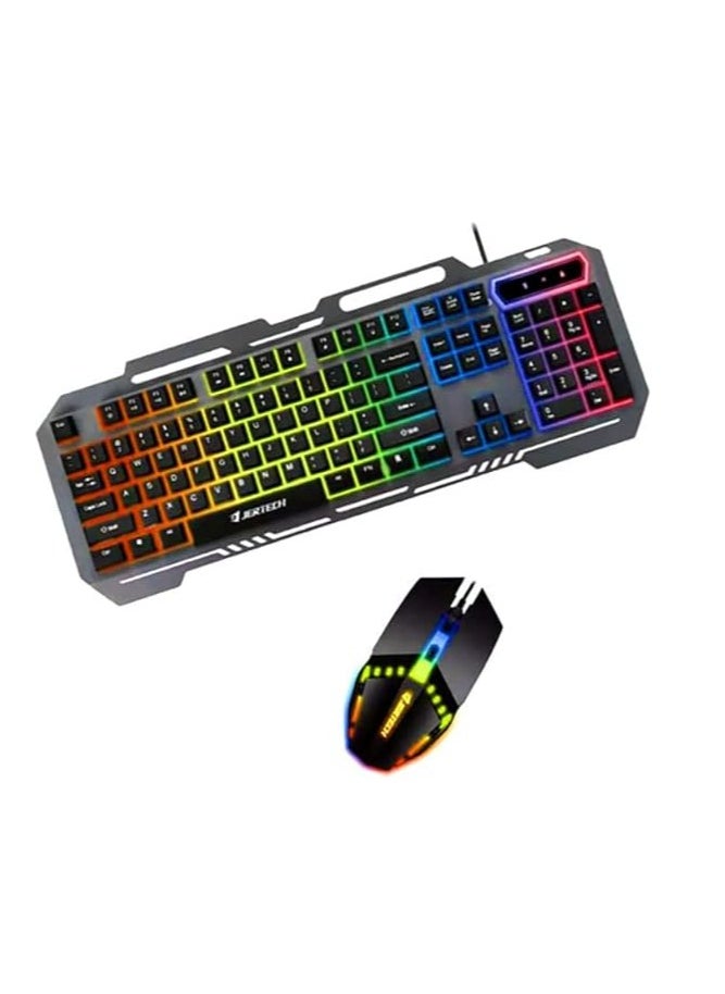 JERTECH - JERTECH KM 960 - USB gaming keyboard and mouse combo - with wonderful lighting effects - fast key reaction - modern and modern design with the highest quality - black - Image 1