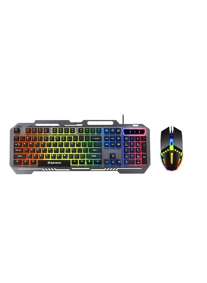 JERTECH - JERTECH KM 960 - USB gaming keyboard and mouse combo - with wonderful lighting effects - fast key reaction - modern and modern design with the highest quality - black - Image 1