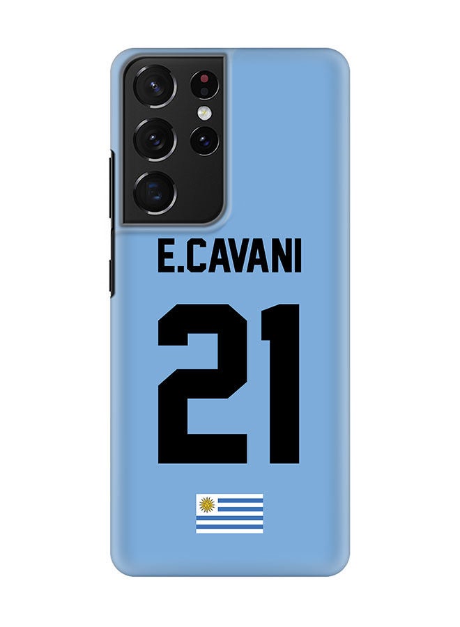 Stylizedd Slim Cover for Samsung Galaxy S21 Ultra 5G Case Snap Classic Series Mobile Cover Hard PC Shield Matte Finish Print -Uruguay-Player-E.Cavani - Image 1