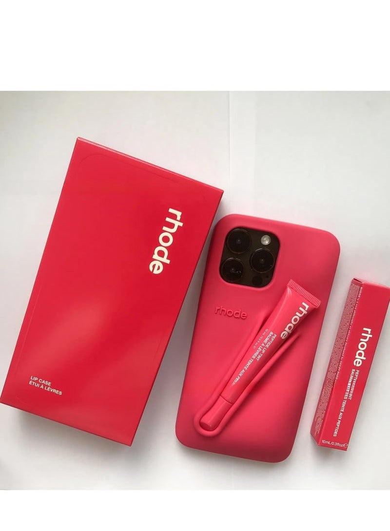 rhode Silicone Lip Holder for Cell Phone, Lip Gloss Adhesive Sleeve for Phone, Lip Holder Stick-on Phone Case, Back Stick On Holder for iPhone Phones（GUAVA SPRITZ） - Image 1