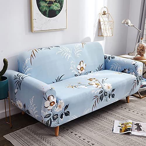 House of Quirk Universal Single Seater Sofa Cover Big Elasticity Cover for Couch 140 GSM Sofa Slipcover (Sky Blue Big White, 90-145cm) - Image 2