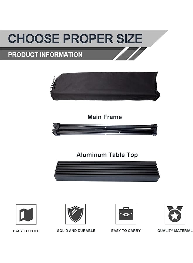 X spring Portable Camping Table 56x40x41cm Lightweight Aluminum Folding Table with Storage Bag Small Outdoor Table Compact Outdoor Side Table for Beach Picnic BBQ and Camping Essentials - Image 5