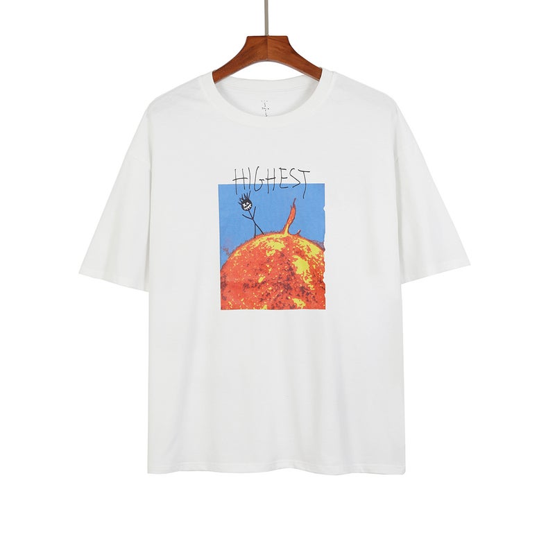 T.S Utopia Retro Printed Short Sleeve T-Shirt For Men And Women With A Batch Of Hair - Image 3