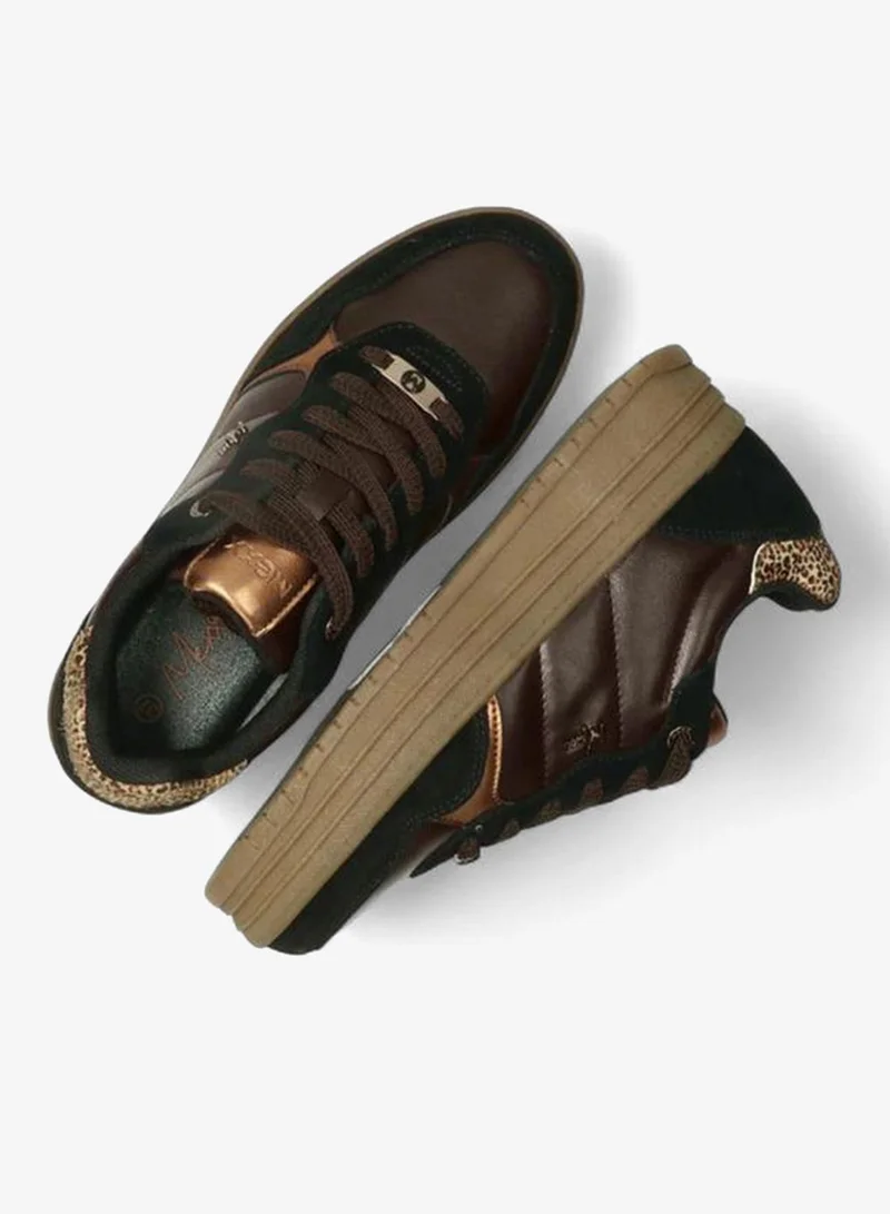 MEXX BROWN Colourblock Lace-Up Sneakers for Women | Best Price UAE