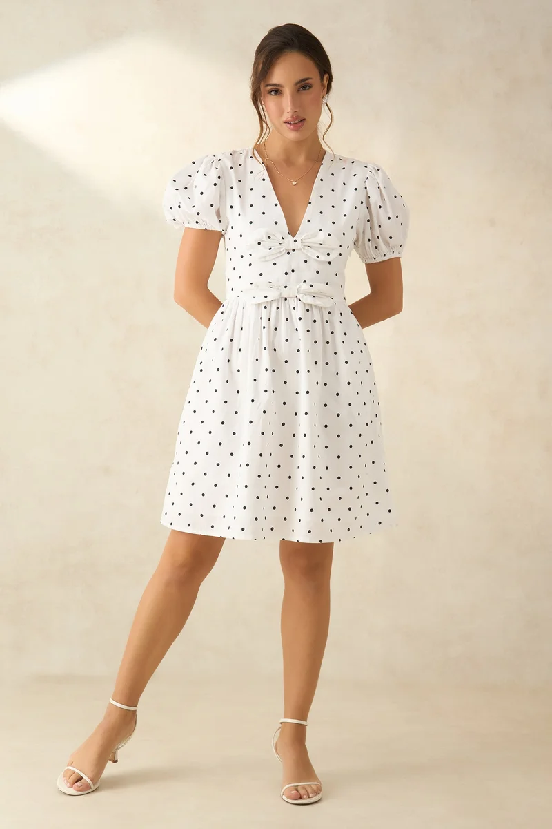 Virgio Polka Dot Mini Dress
