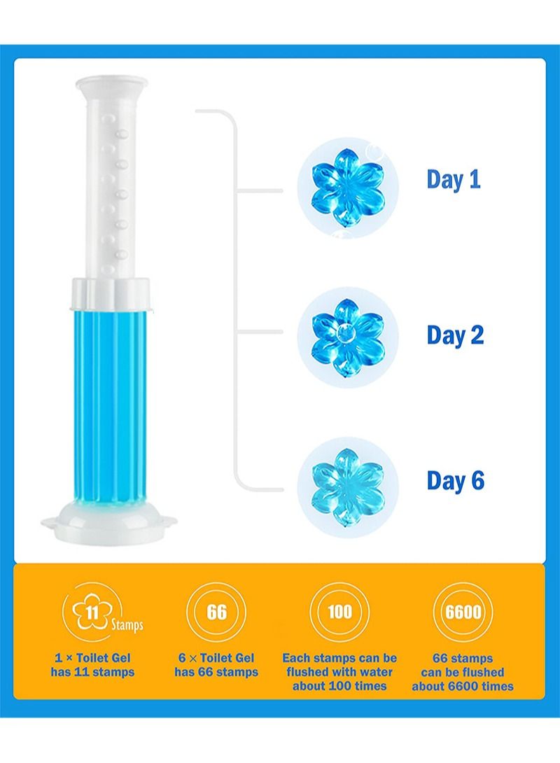 ايكانبو ختم جل المرحاض، جل ختم الزهور الأوتوماتيكي مع رائحة منعشة للهواء، جل مزيل العرق للمرحاض لإيقاف الترسبات الكلسية والبقع، تنظيف إزالة الروائح الكريهة، 6 عبوات - Image 4