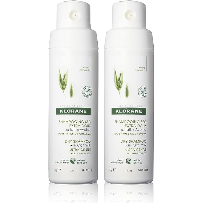 Klorane Dry Shampoo With Oat Milk, Non-Aerosol, Loose-Powder, All Hair Types, Ultra Gentle, No White Residue, Paraben & Sulfate-Free Duo (Pack Of 2) - Image 1