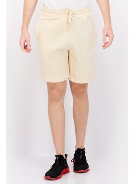 Blank Essentials Men Brand Logo Basic Shorts, Beige  - Image 1