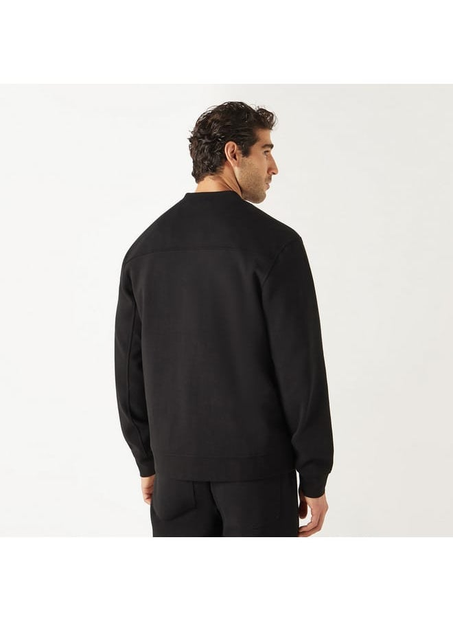 Iconic Iconic Solid Jacket with Mandarin Collar and Zip Closure  - Image 3