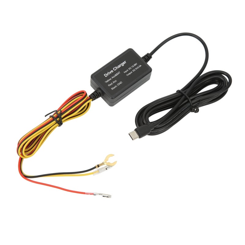 Dash Cam Hardwire Kit 12V‑28V to 5V USB Adapter Overheating Protection for Mirror Cam GPS Navigator Radar Detector TYPE C - Image 2
