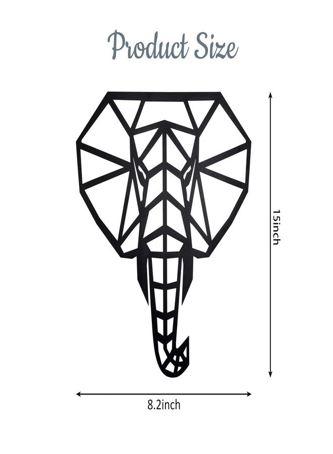 Ecqizer Elephant Wall Art - Modern Home Decor Accents Sculptures for Home & Kitchen, 14.5×12 Inch, black - Image 3