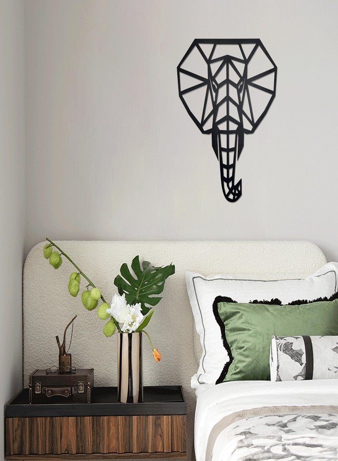 Ecqizer Elephant Wall Art - Modern Home Decor Accents Sculptures for Home & Kitchen, 14.5×12 Inch, black - Image 4