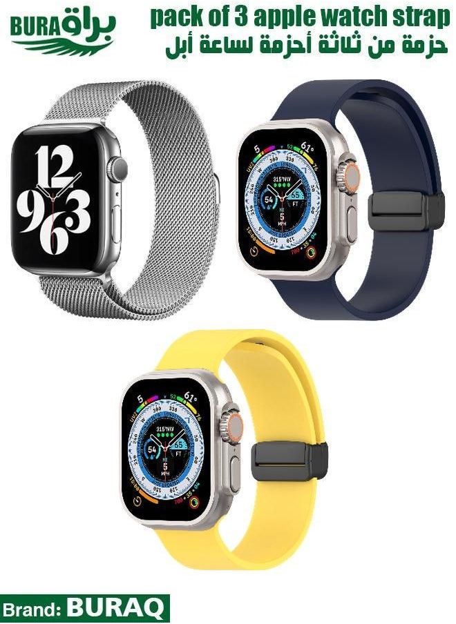 BURAQ - Apple Watch Band Strap For Apple Watch Ultra 2/Ultra 49mm, Series 10 46mm, 9/8/7 45mm, SE2/SE/6/5/4 44mm, 3/2/1 42mm - Image 1