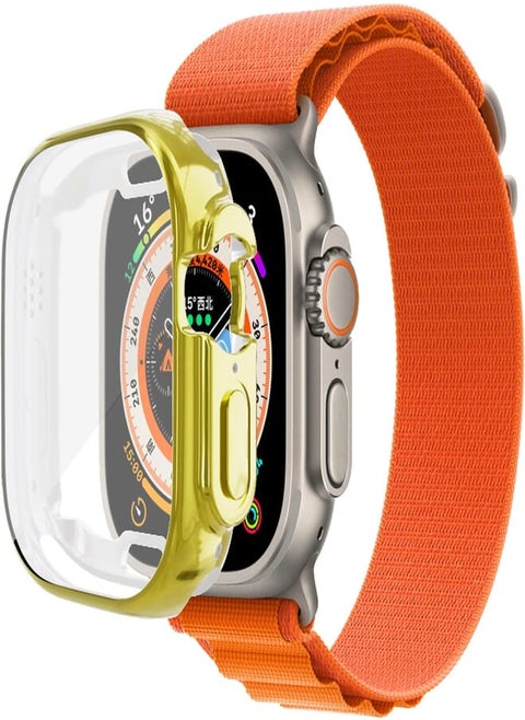 Yrzper Compatible with Apple Watch Ultra 49mm Screen Protector Case Soft Soft Plated TPU All Around Scratch-Proof Screen Protector Cover Shockproof case for Apple Watch Ultra 49mm (Gold)