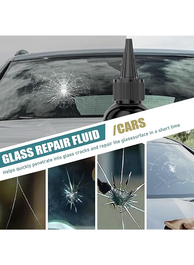 KASTWAVE Windshield Repair Kit, Fast Effect Windshield Crack Repair Kit With Repair Fluid, Blade, Curing Film, Multifunctional Glass Repair Kit For Car Crack Repair, Windshield Repair Kit - Image 3