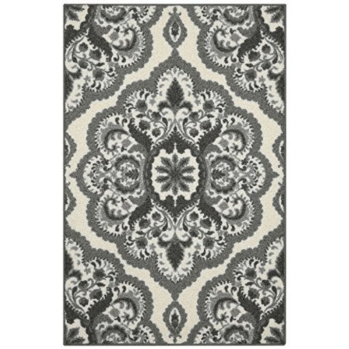 Maples Rugs Vivian Medallion Kitchen Rugs Non Skid Accent Area Carpet [Made in USA], 2'6 x 3'10, Grey - Image 1