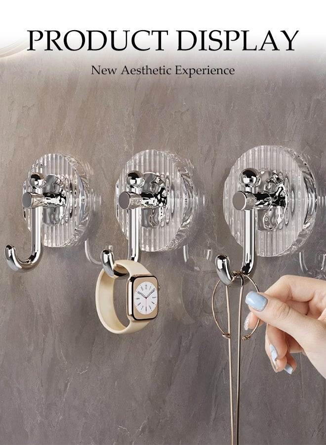 DUNISO 4 Pcs Self Adhesive Hooks，Heavy Duty Stick On Wall and Door Hooks for Hanging，Multifunctional Waterproof Wall Hooks，Suitable for Bathrooms, Kitchens, Bedrooms, Doors - Image 3