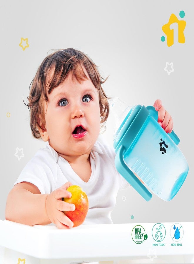 1ST STEP Matte Collection BPA Free Polypropylene Soft Spout Sipper with Twin Handles for Easy Grip - Blue - Image 2