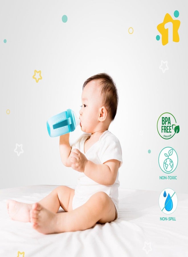 1ST STEP Matte Collection BPA Free Polypropylene Soft Spout Sipper with Twin Handles for Easy Grip - Blue - Image 3