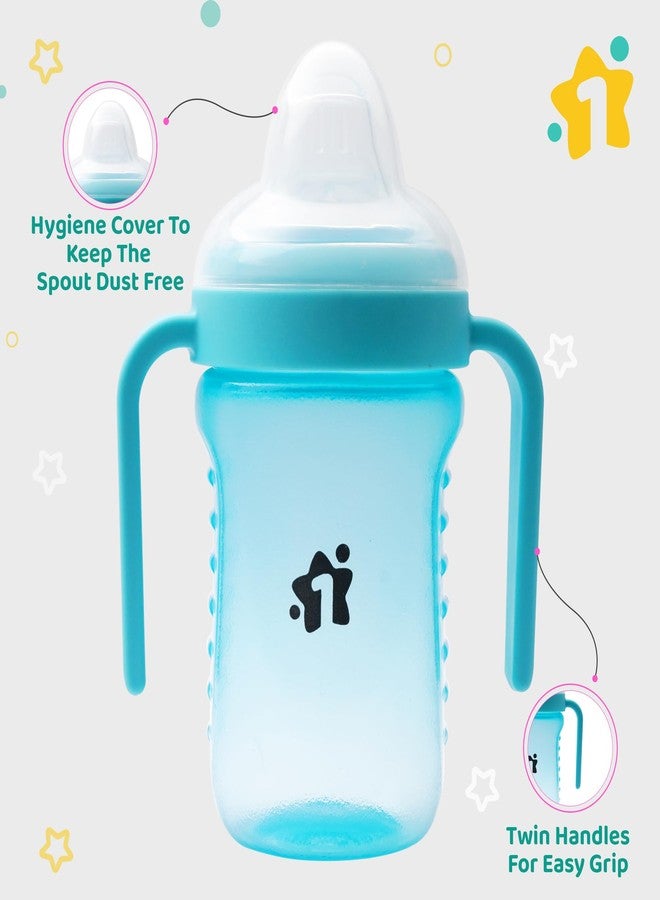 1ST STEP Matte Collection BPA Free Polypropylene Soft Spout Sipper with Twin Handles for Easy Grip - Blue - Image 4