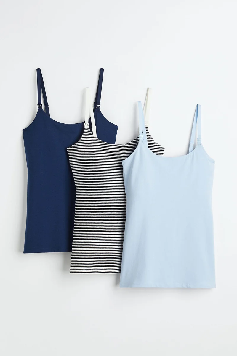 H&M  MAMA 3-pack nursing vest tops for Women | Best Price UAE