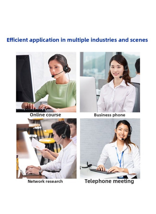 Telephone Office Unilateral Headset USB Interface Wire Control Network Class Headset Learning Conference Headset Customization-Color:SY490 Single Ear Black Separate Type USB Headphone With Packing  - Image 5