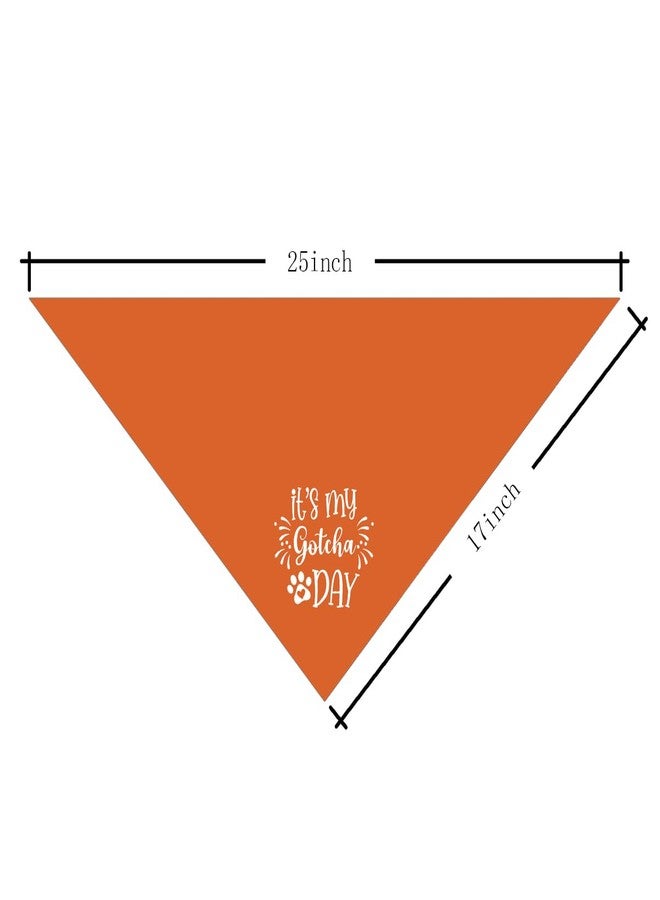 ZPPRJF It's My 'Gotcha Day' Triangle Dog Scarf - Orange, Funny, Cute for Small to Large Dogs - Image 4