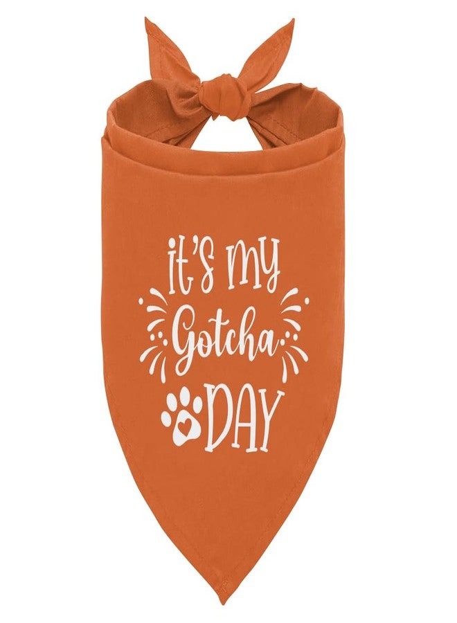 ZPPRJF It's My 'Gotcha Day' Triangle Dog Scarf - Orange, Funny, Cute for Small to Large Dogs - Image 1