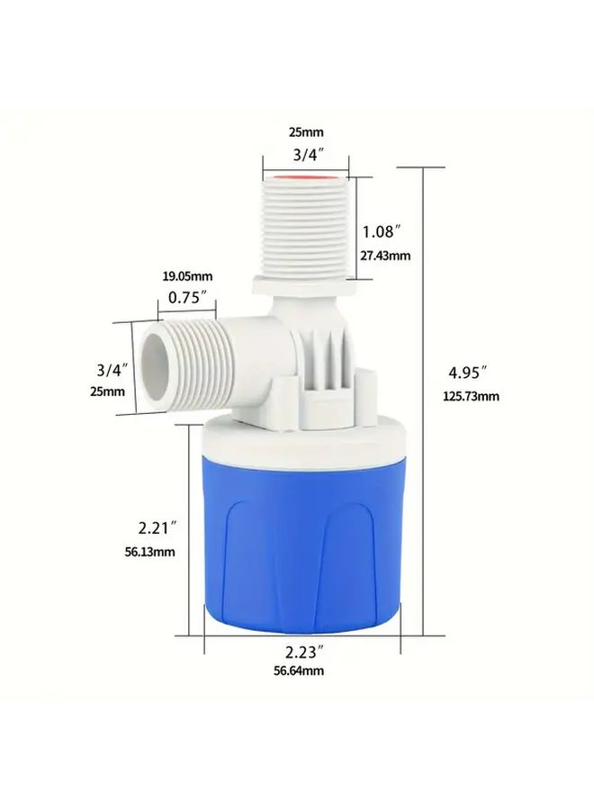 Automatic Float Valve 3/4 Inch No Electricity Needed Self Leveling System Heavy Duty Plastic for Pools Ponds Tanks - Image 1