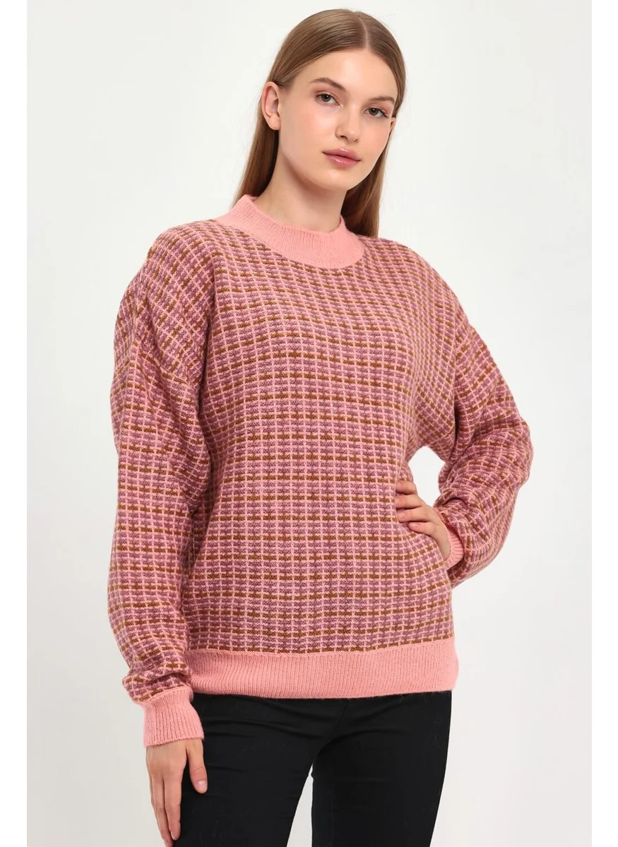 Alexandergardi Alexandergardı Patterned Half Fisherman Knitwear Sweater (B23-5804)