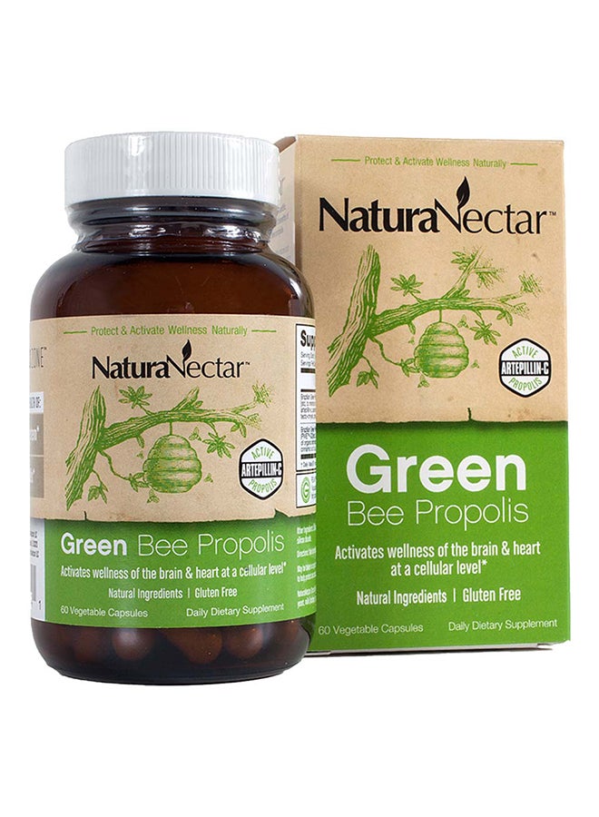 NaturaNectar Green Bee Propolis Vegetable Capsule For Brain, Heart & Immune Support 60'S - Image 1