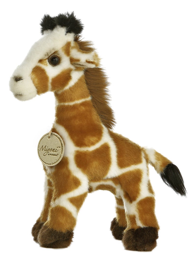 Aurora® Realistic Miyoni® Giraffe Stuffed Animal - Lifelike Detail - Cherished Companionship - Brown 9 Inches - Image 3
