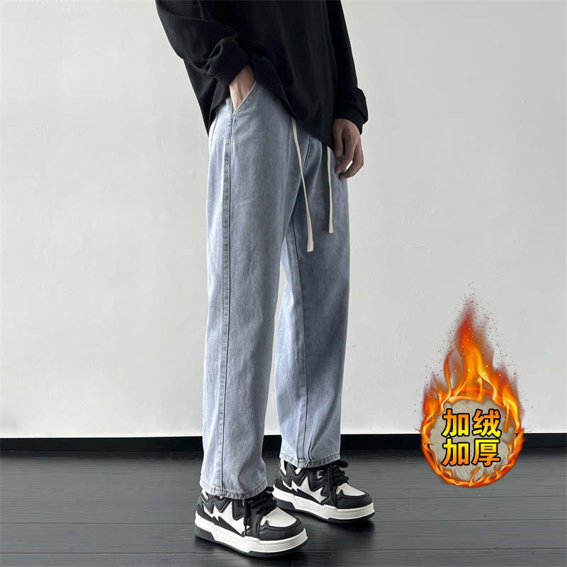 Pants Trendy Brand Handsome Street Men'S 2025 Spring & Fall New Loose Straight Jeans Boys Casual Versatile Pants - Image 4