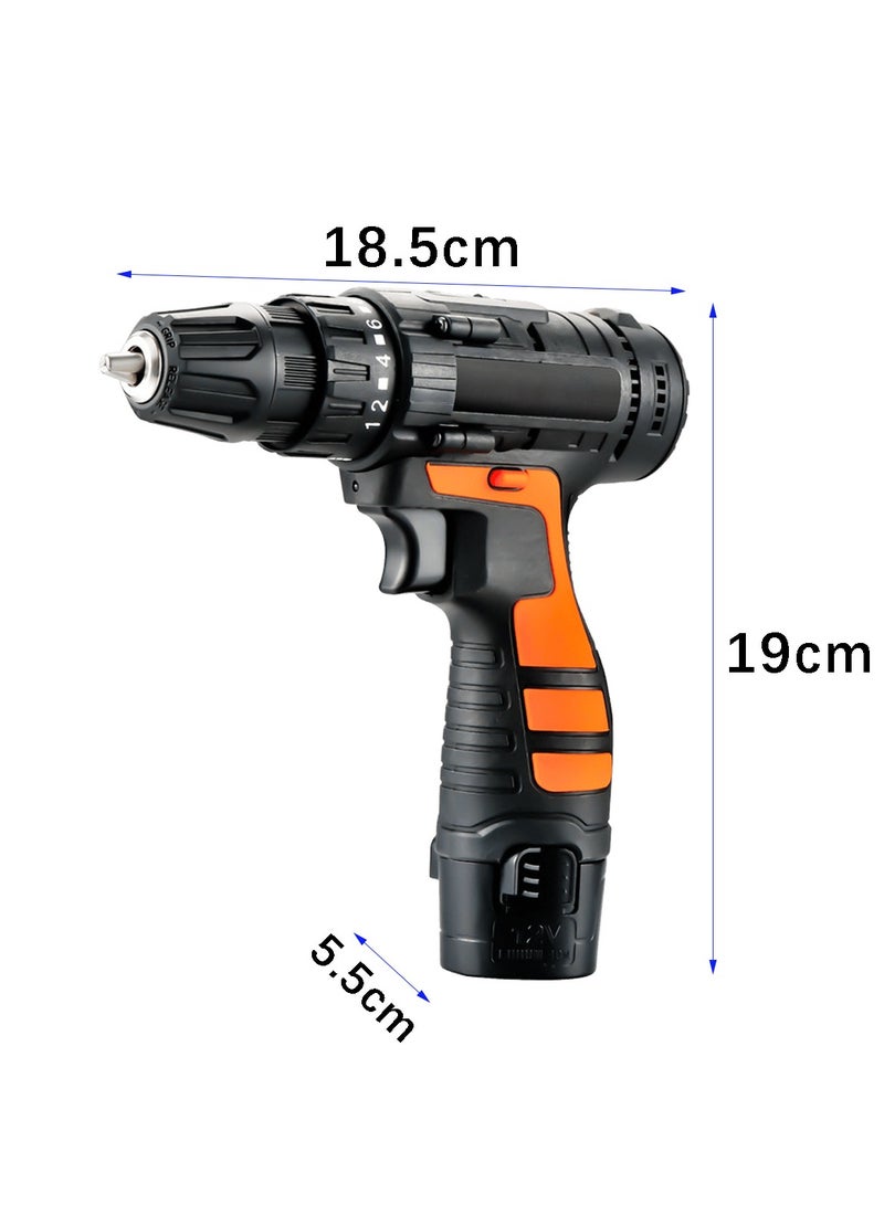 ACYYH Cordless Power Drill Set, 12V Electric Driver with Bits, Carrying Case and Charger, Bit Clip, LED Light, for Wood Drilling Screwdriving - Image 2