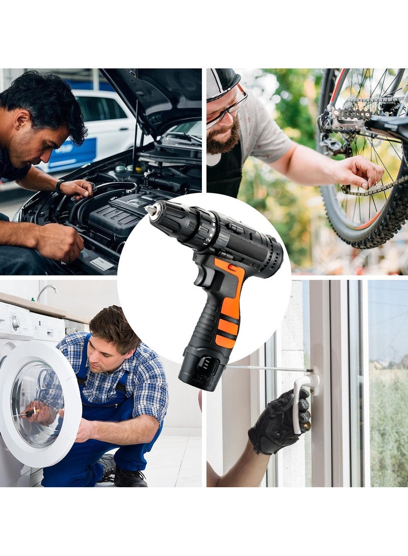 ACYYH Cordless Power Drill Set, 12V Electric Driver with Bits, Carrying Case and Charger, Bit Clip, LED Light, for Wood Drilling Screwdriving - Image 3