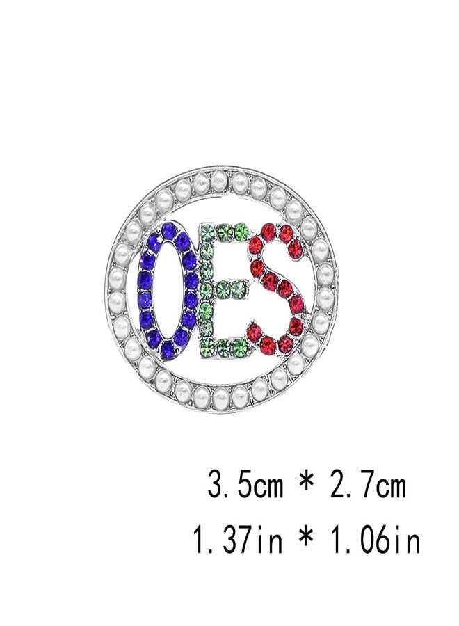 HUSURU Metal Pearl Diamond Inlay Social Letters OES Brooch Associate Order Of The Eastern Star Members Pin Mason Club Gifts Jewelry Fashion - Image 2