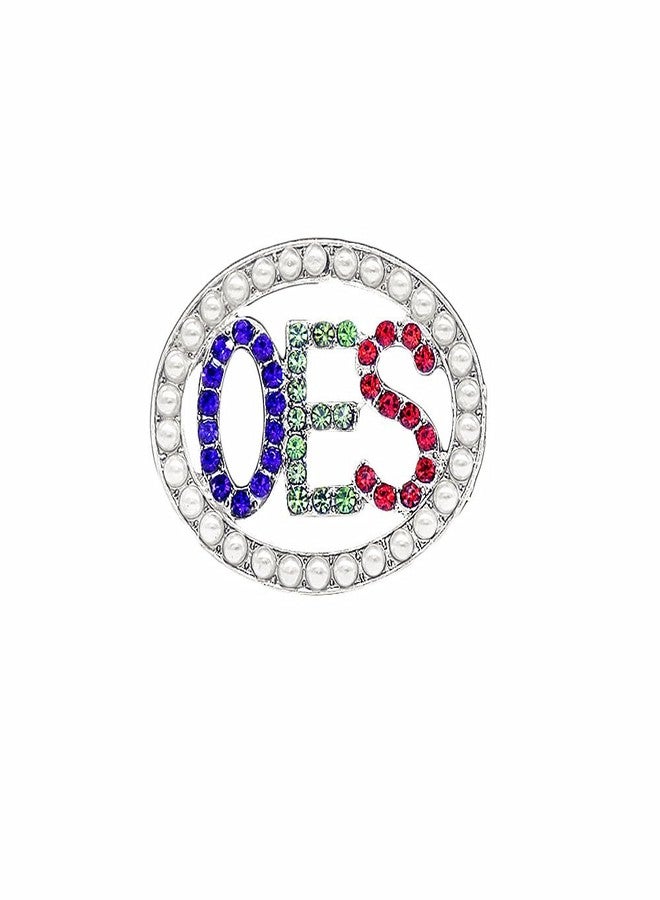 HUSURU Metal Pearl Diamond Inlay Social Letters OES Brooch Associate Order Of The Eastern Star Members Pin Mason Club Gifts Jewelry Fashion - Image 1