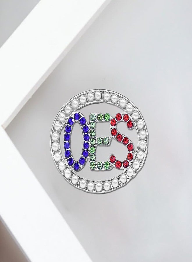 HUSURU Metal Pearl Diamond Inlay Social Letters OES Brooch Associate Order Of The Eastern Star Members Pin Mason Club Gifts Jewelry Fashion - Image 3