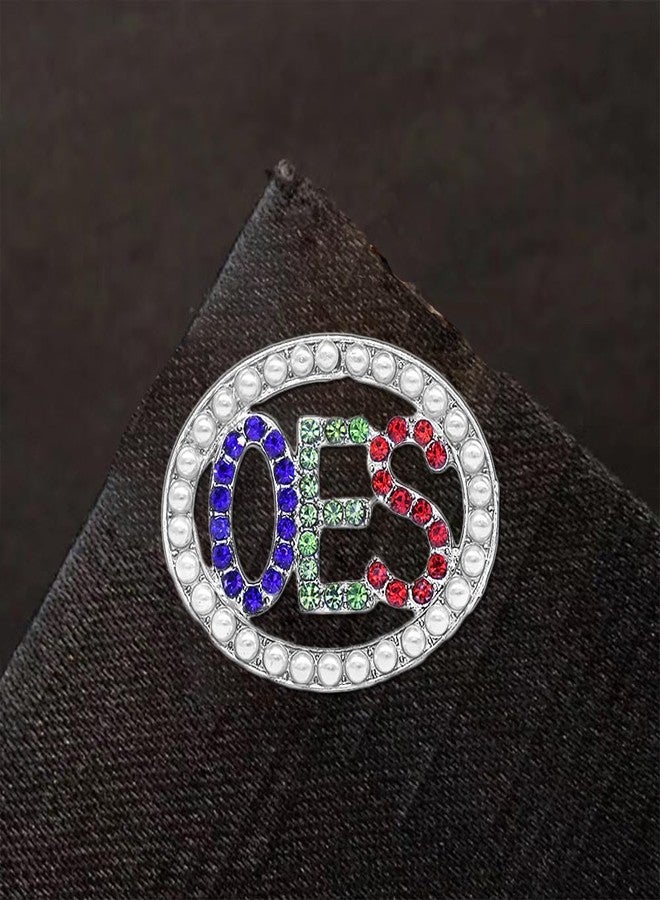 HUSURU Metal Pearl Diamond Inlay Social Letters OES Brooch Associate Order Of The Eastern Star Members Pin Mason Club Gifts Jewelry Fashion - Image 5