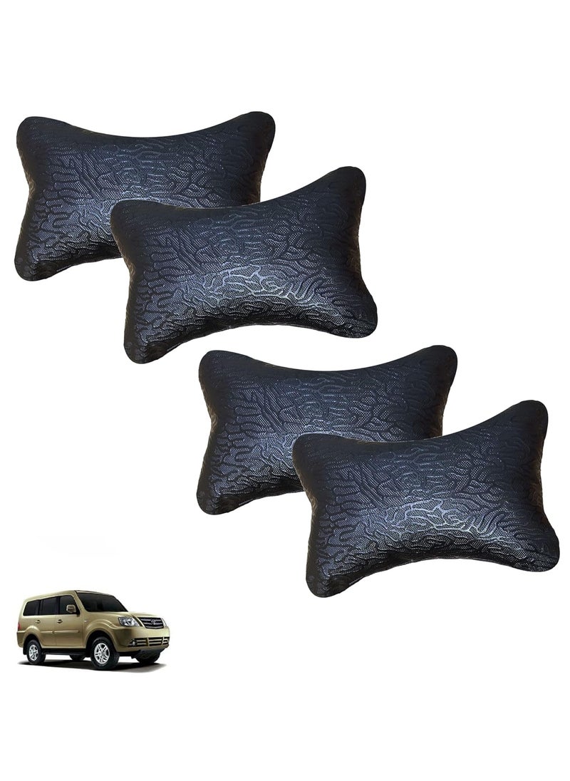 Adroitz Adroitz Kandid Classy and Soft Car Neck Rest Pillow Abstract Print in BlackSet of 4 for Grand Dicor_PR143  - Image 1
