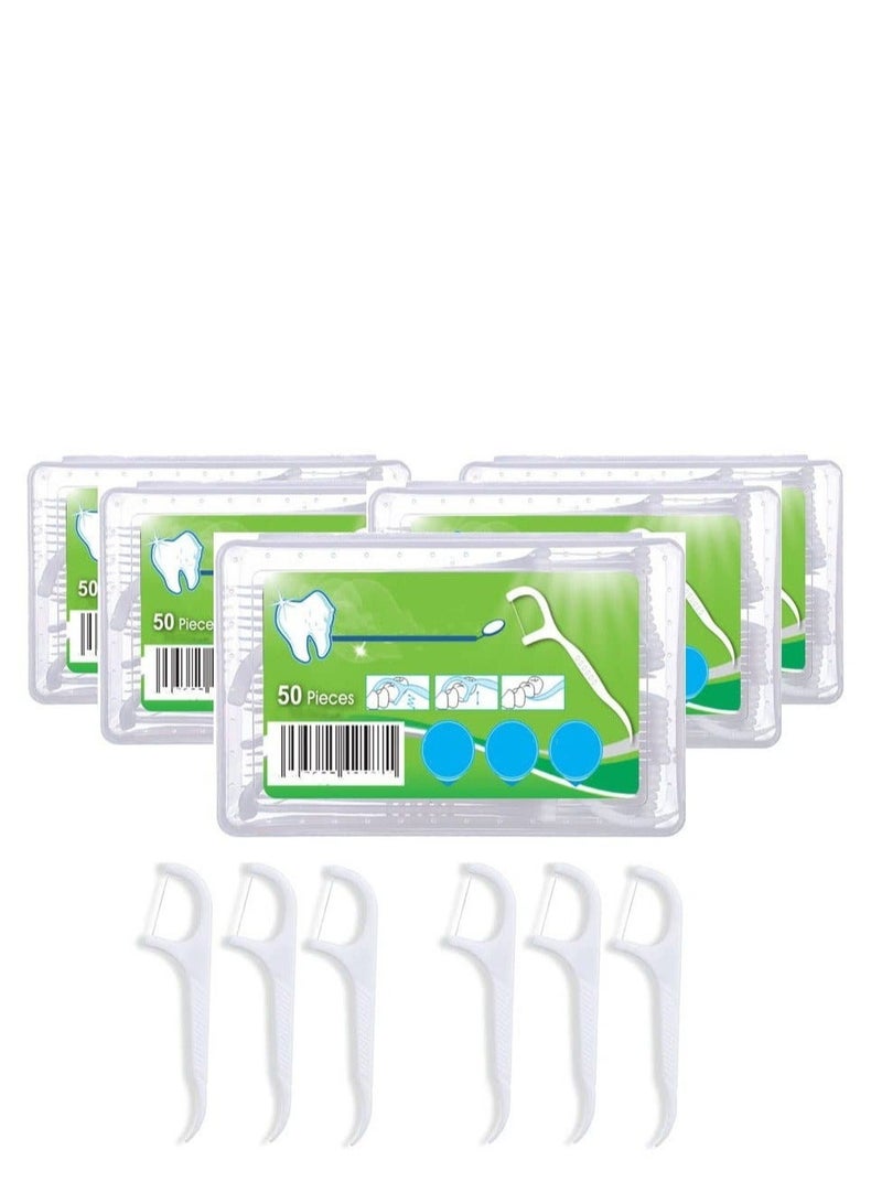 250-Piece Toothpick Dental Floss with Portable Cases, Teeth Cleaning, Dental Flossers No-Shred & No-Break Use, Smooth and Thin Floss for Clean Teeth and Gums - Image 1