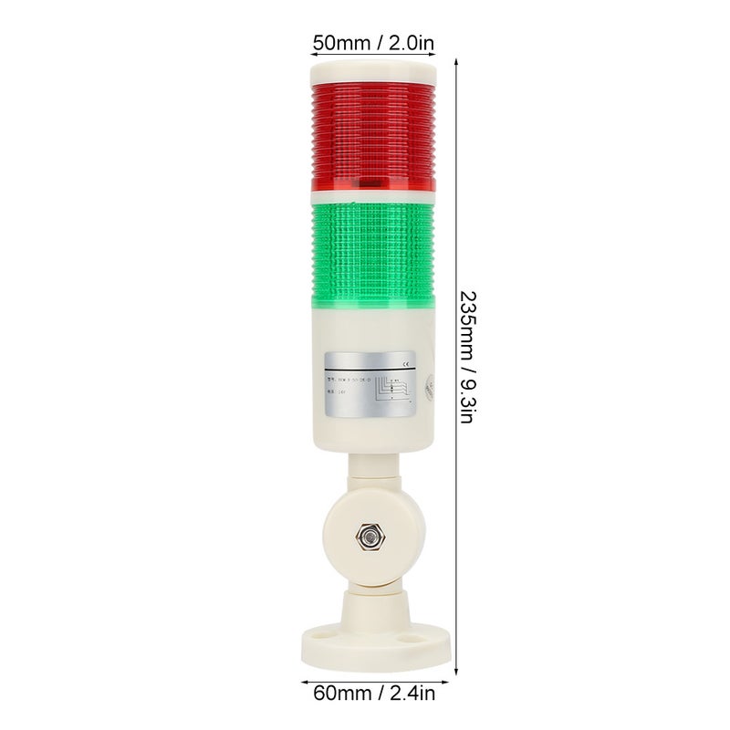 Red /Green CNC Machine Warning LED Indicator Alarm Signal Light with Buzzer Sound 24V - Image 4